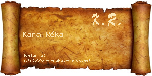 Kara Réka névjegykártya
